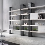 Libreria Light in crash bambù white - black, con Moduli Light 2 cassetti e 1 anta, 50x28xh32